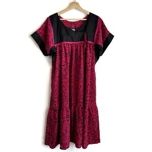 Carol Bennett for Liberty House elegant Black and Pink Women's Mumu Dress hawaii